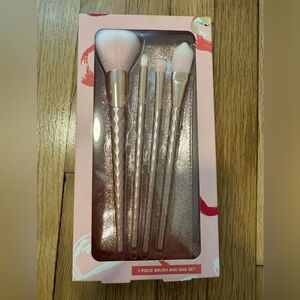 Pink Shimmer 5 Piece Brush and Bag Set